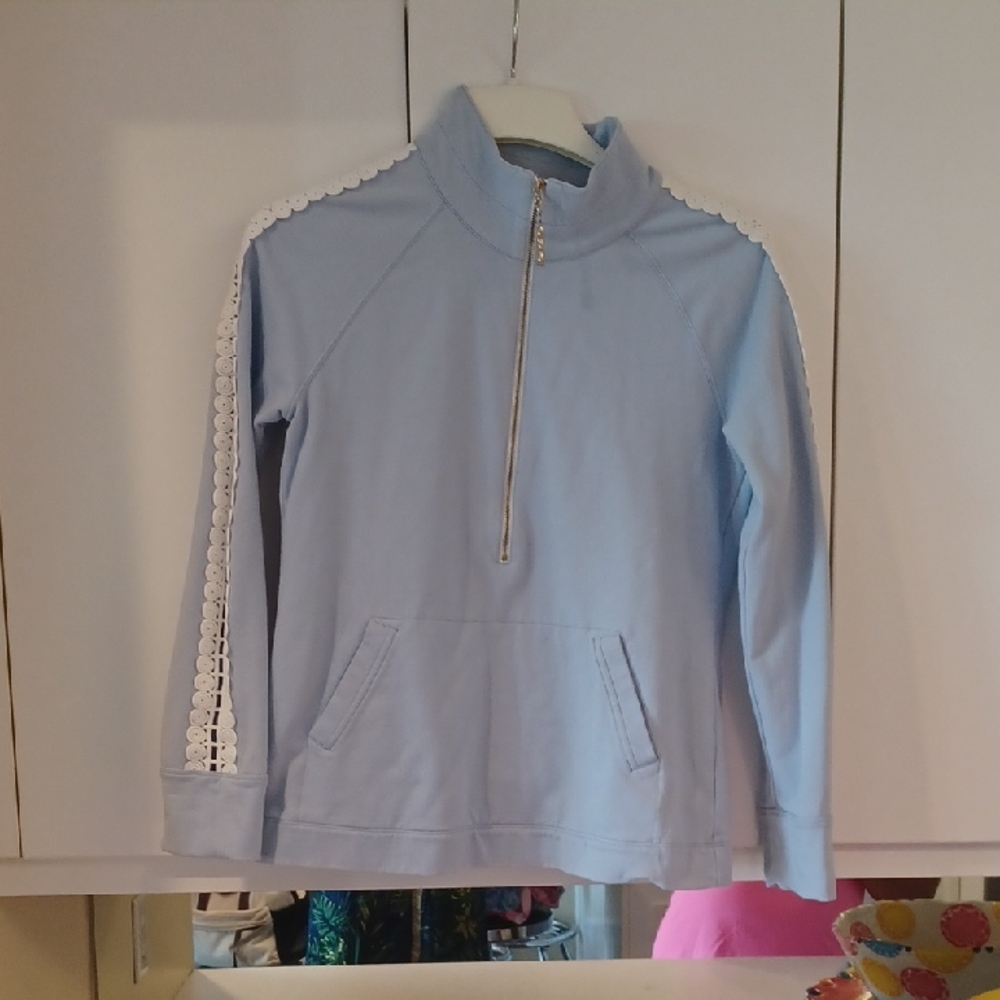 Lilly Pulitzer Sky Blue Zip Pullover